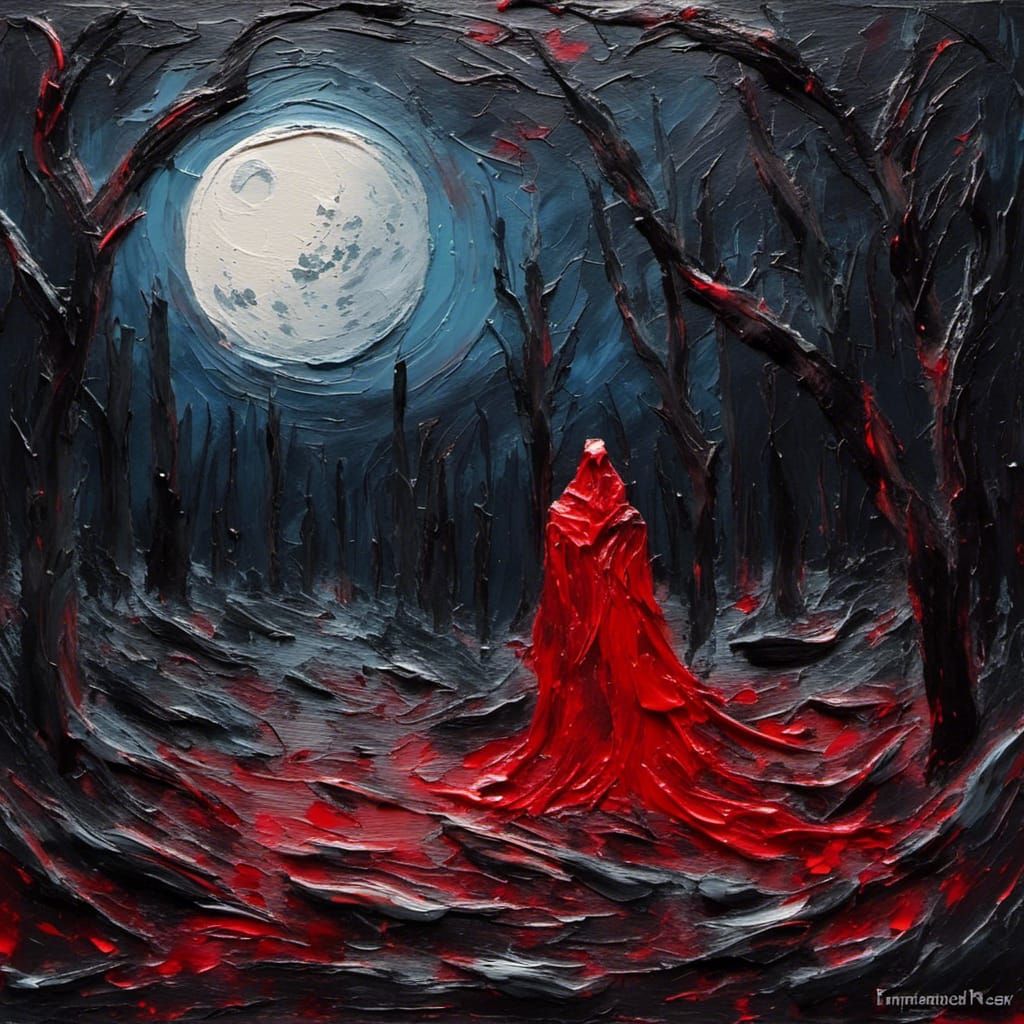 Vampire in Dark Forest under Cosmic Sky