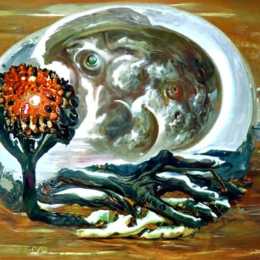 Moontree: Oil Painting in Expressionist Style