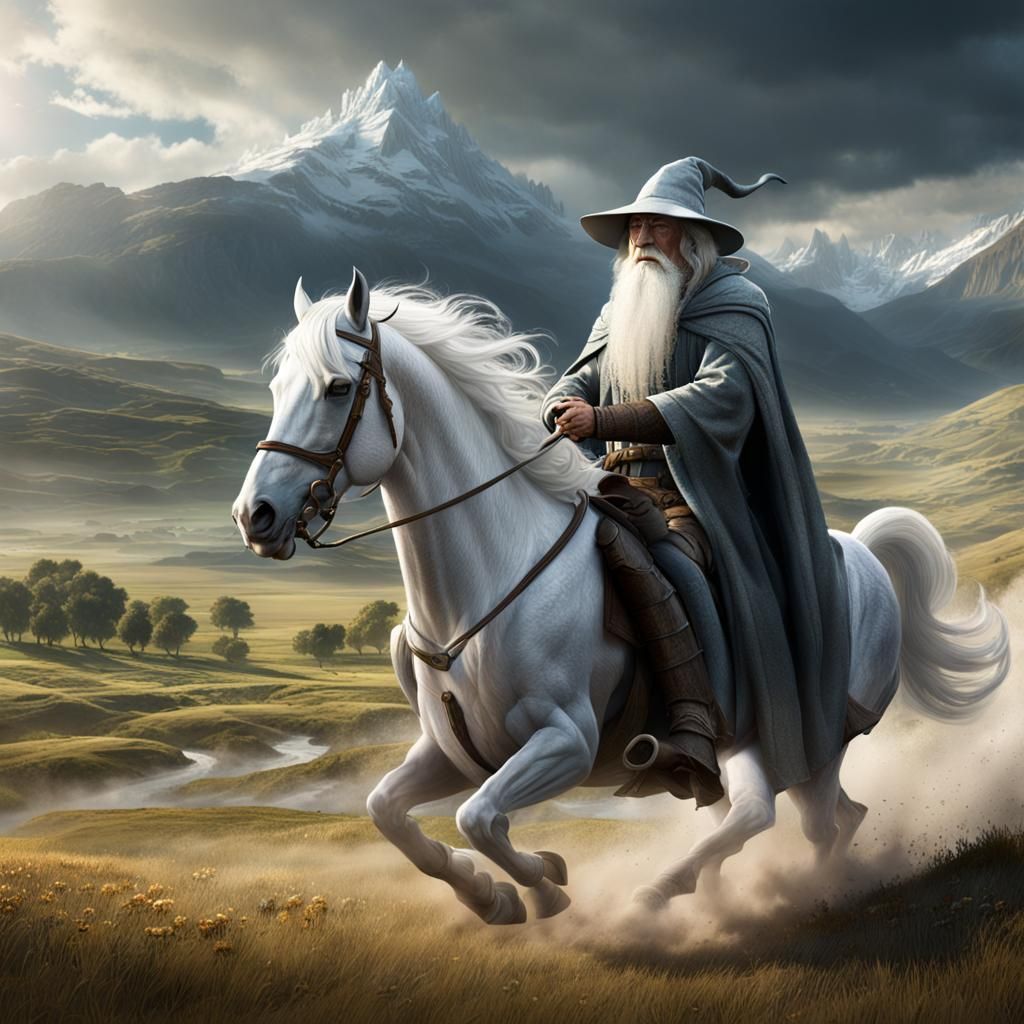 Gandalf on Shadowfax: A Matte Painting