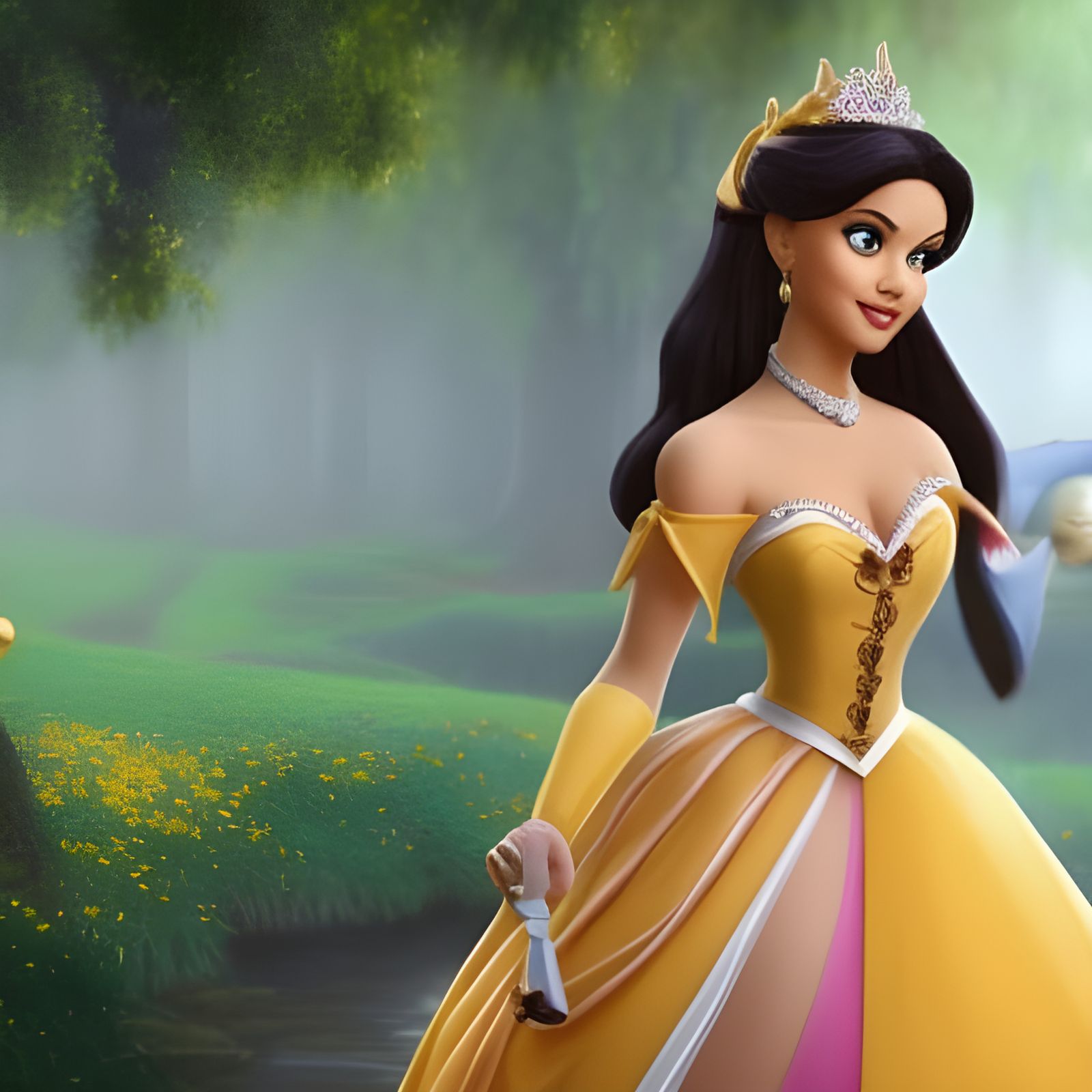 Hyperrealistic Disney Princess Belle Portrait