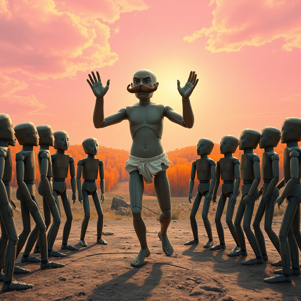 Surreal Dance in a Futuristic Landscape