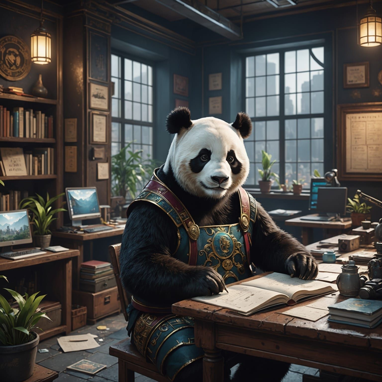 Panda at City Student Council: Fantasy Concept Art