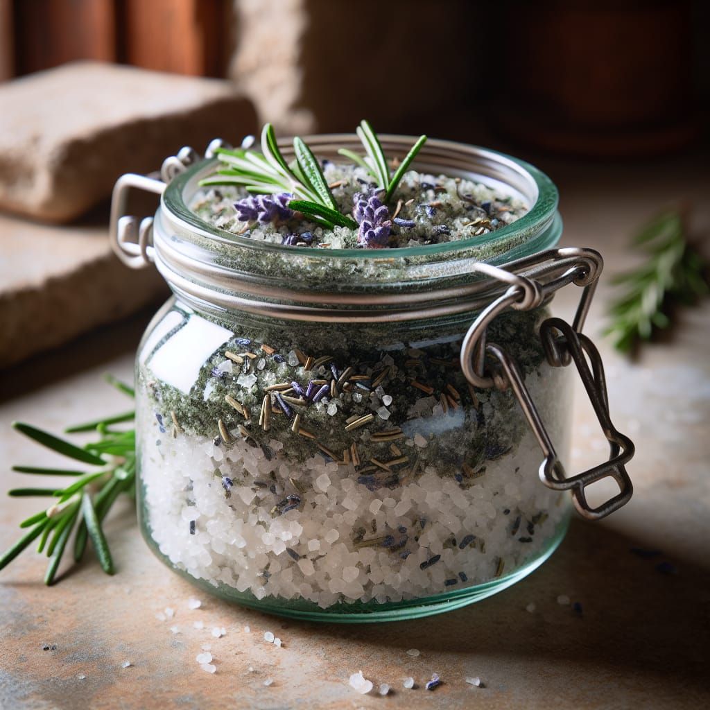 Medieval Sugar Scrub Jar with Rosemary and Lavender