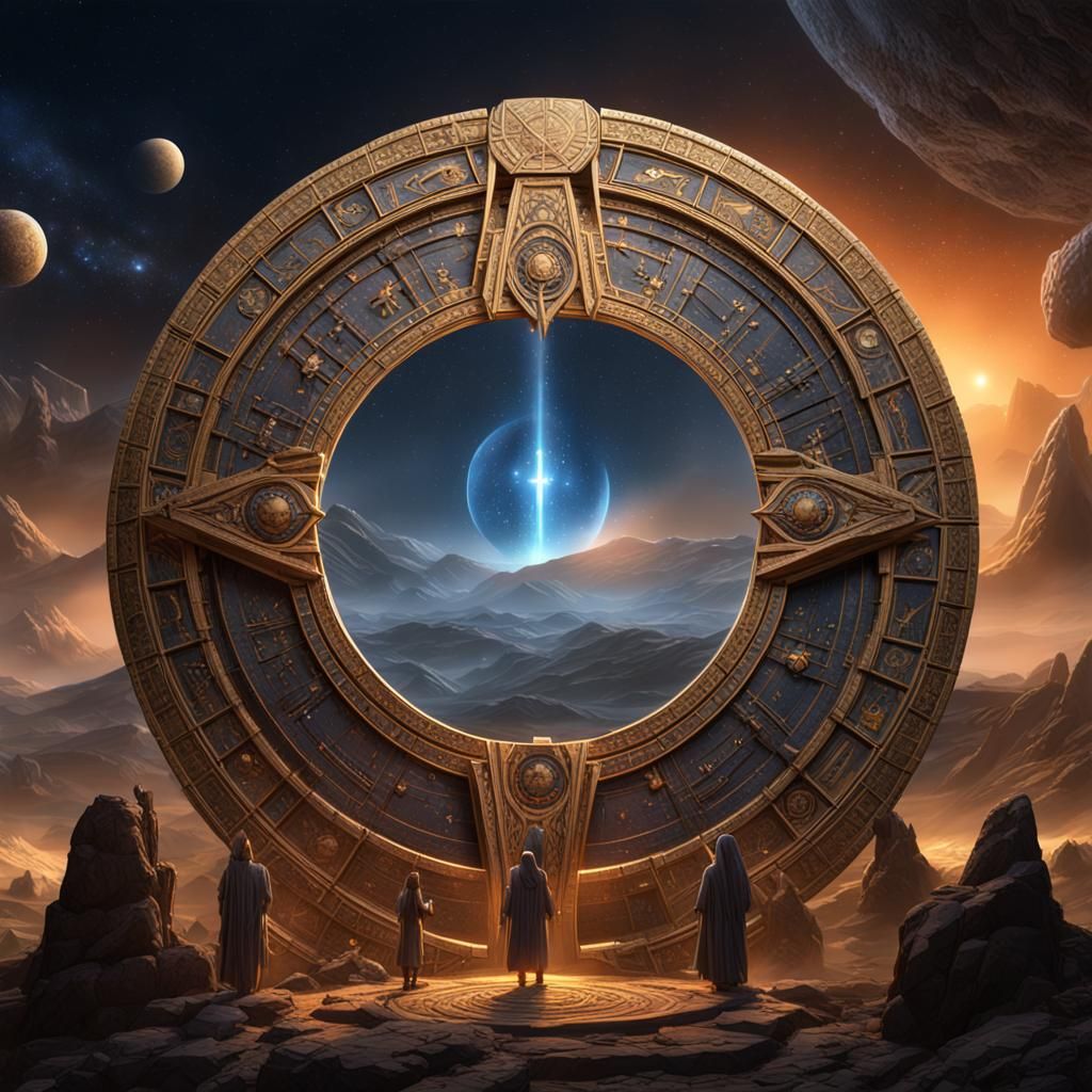 Stargate with Sirius and Set in Matte Painting Style