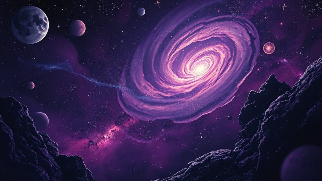 Cosmic Dreamscape in Deep Violet