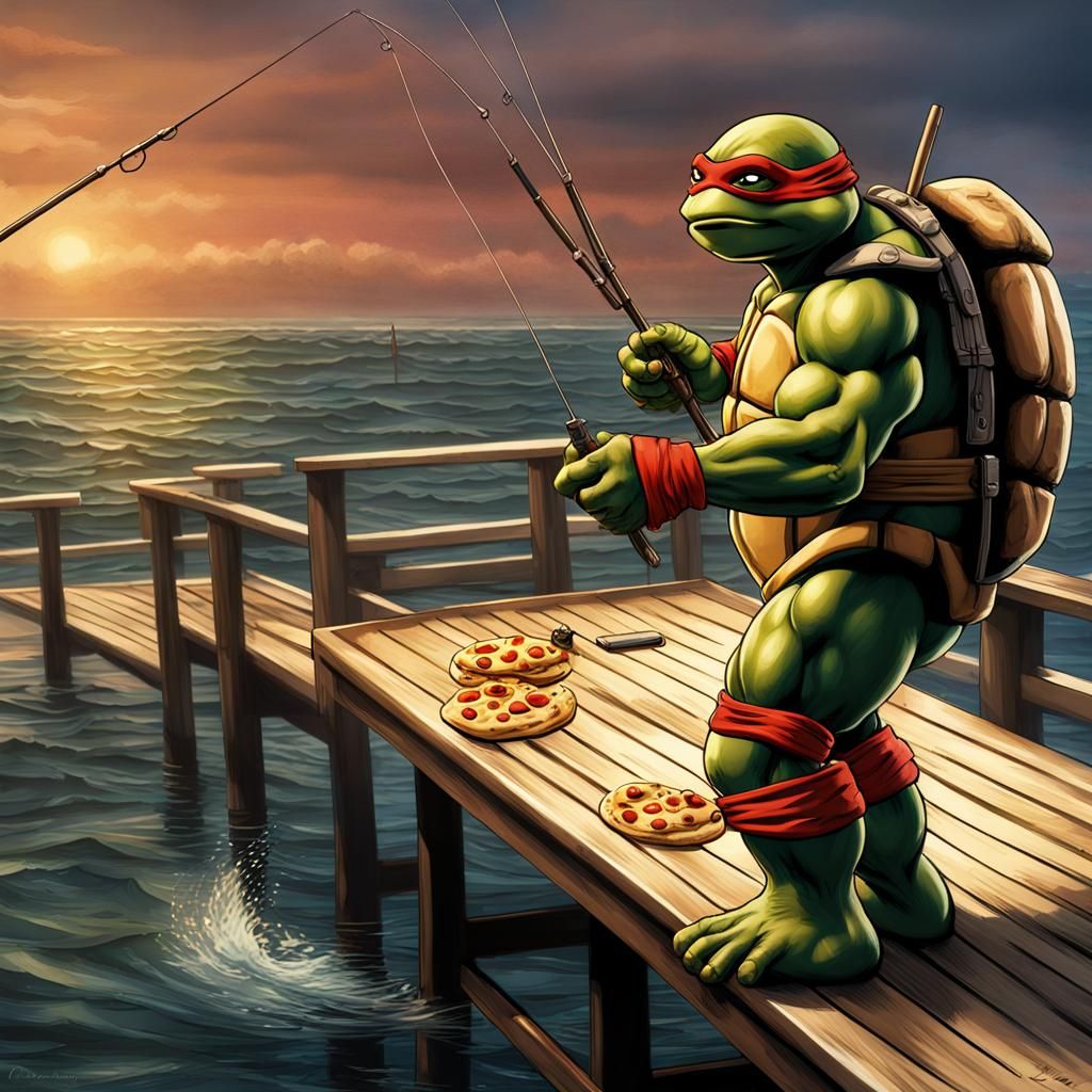 Teenage Mutant Ninja Turtle Fishing: Comic Book Art