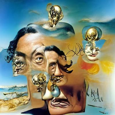 Surreal Multi-Headed Figure in Dali Style