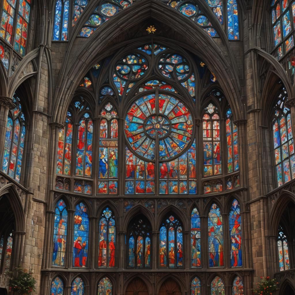 Stained Glass in English Medieval Cathedral