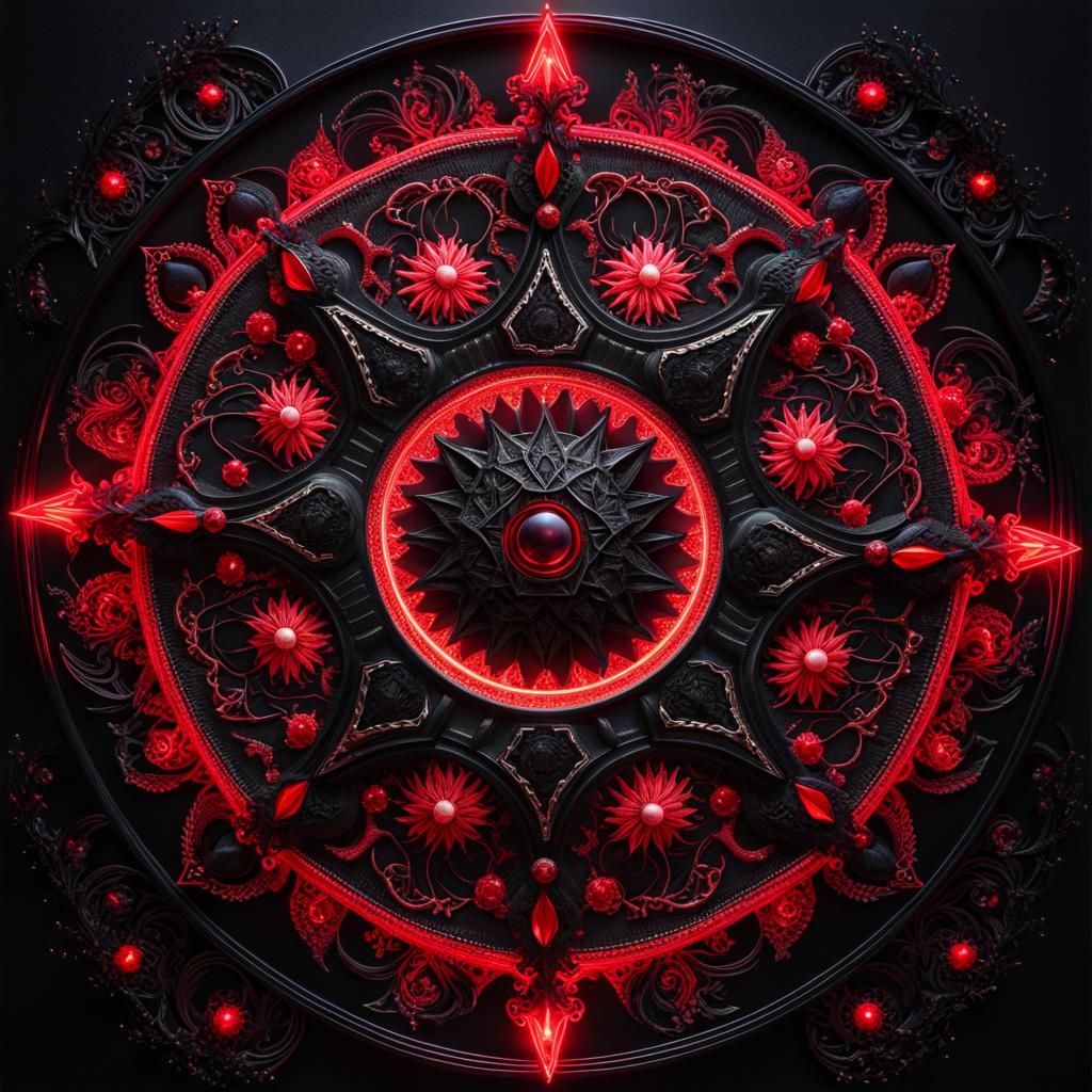 Phantasmagoric Alien Mandala in Sci-Fi Style