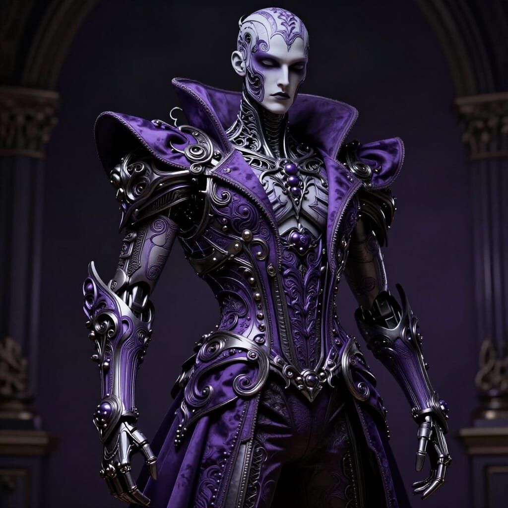 Violet Baroque Synth Android in Goth Couture