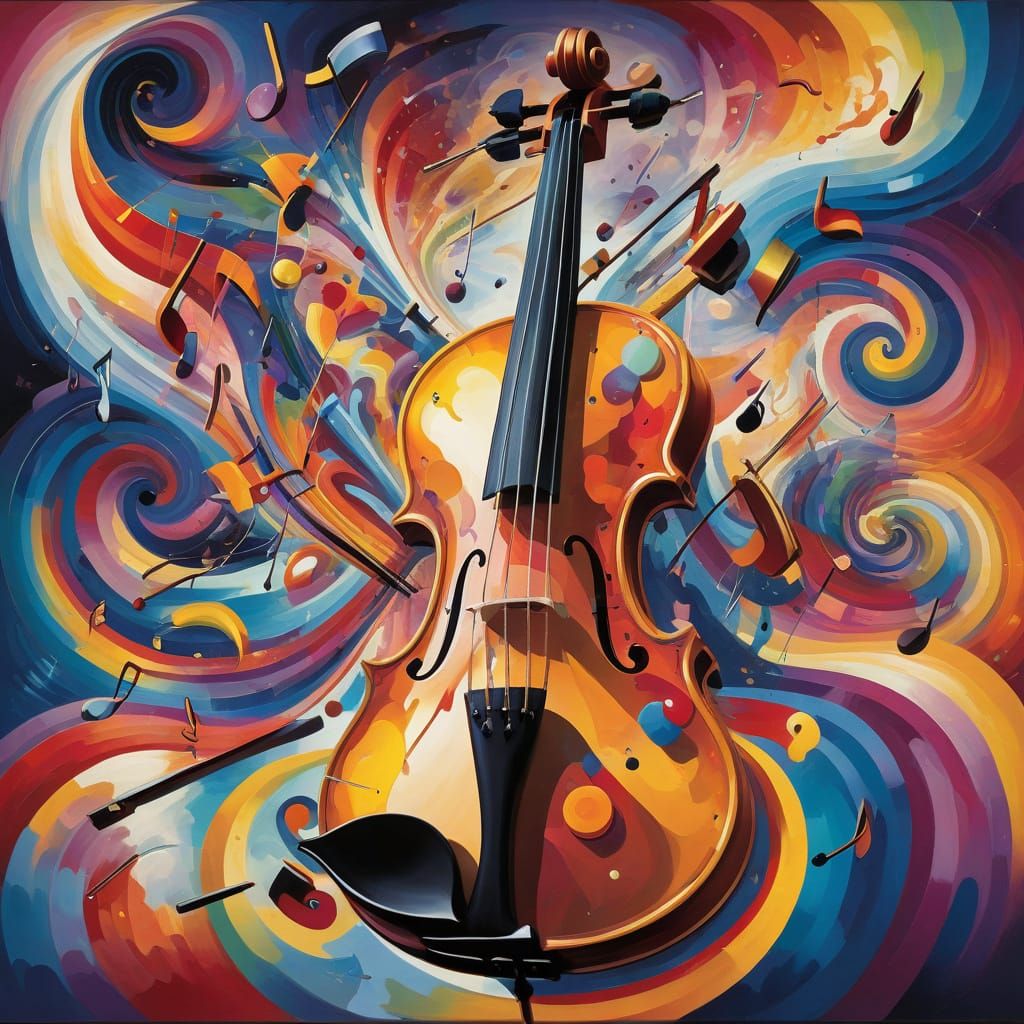 Violin Explodes Into Abstract Musical Shapes