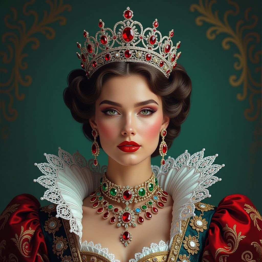 Regal Queen in Baroque Fantasy Art Style