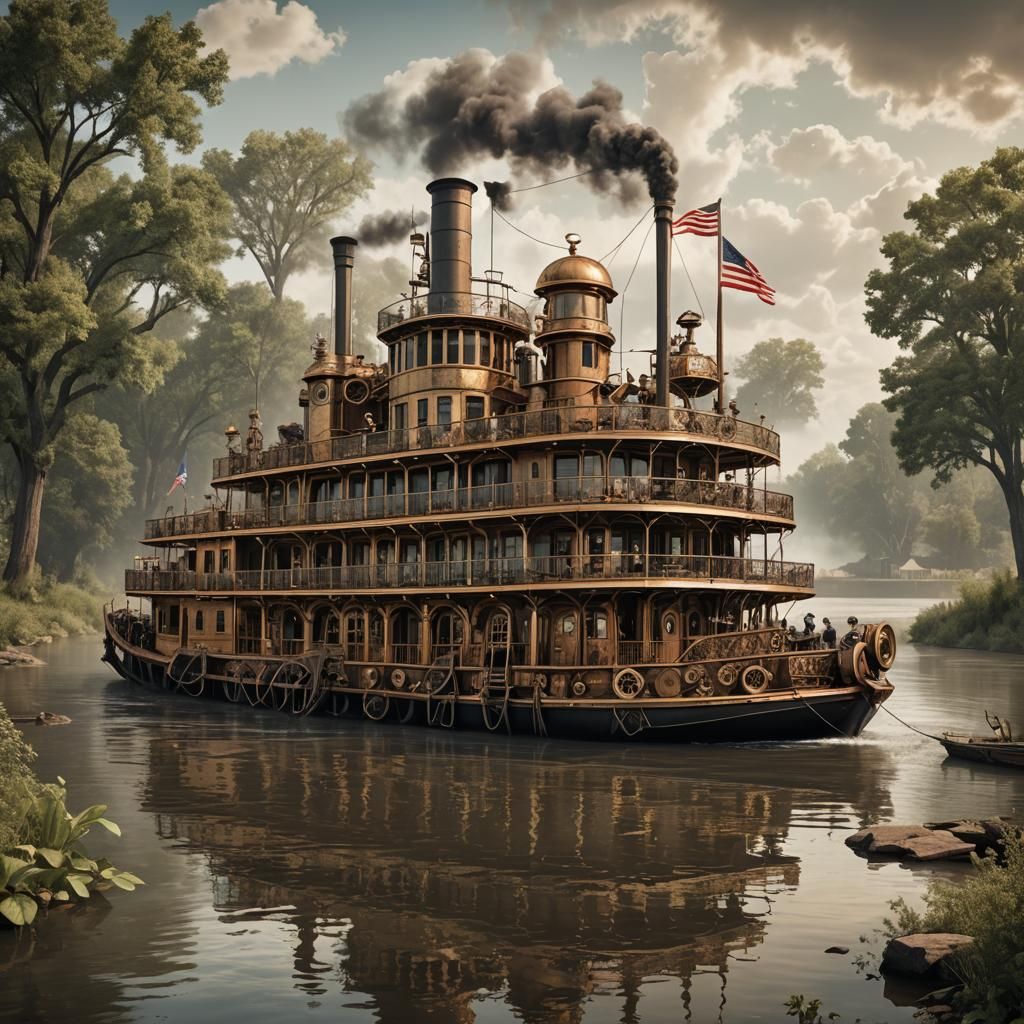 Steampunk Mississippi Riverboat Fantasy