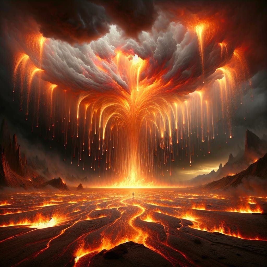 Surreal Firestorm in a Violent Clash of Earth's Elements