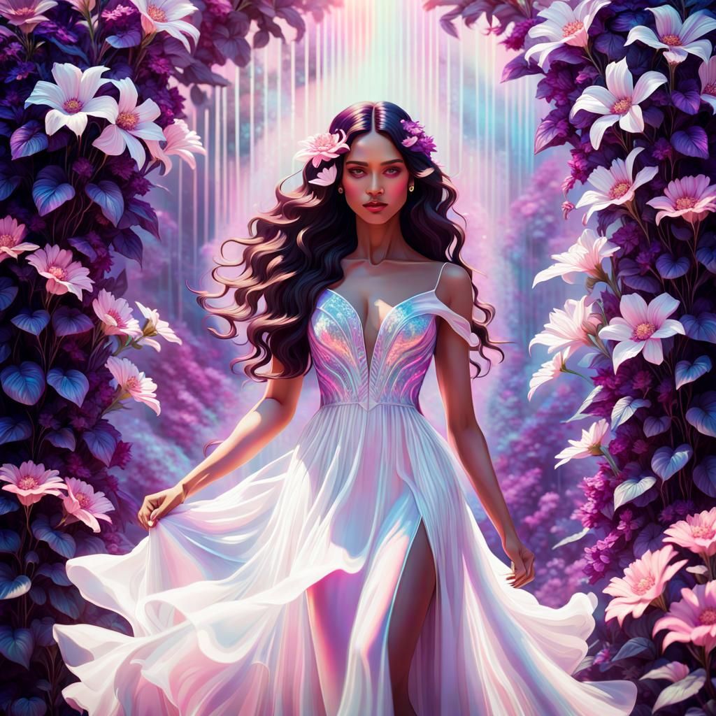 Holographic  fbeautiful Brazilian young woman