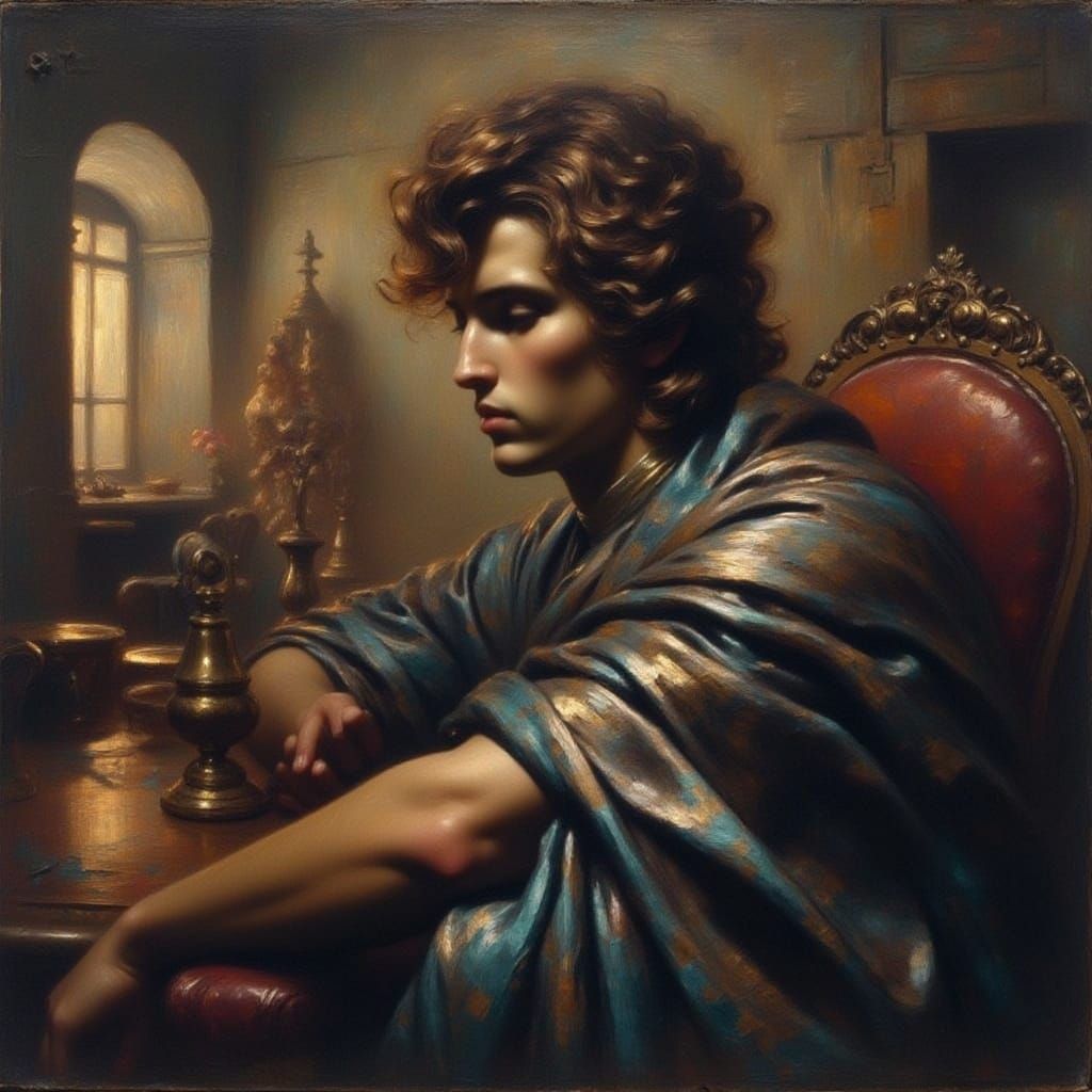 Man in Warm Sunset Hues