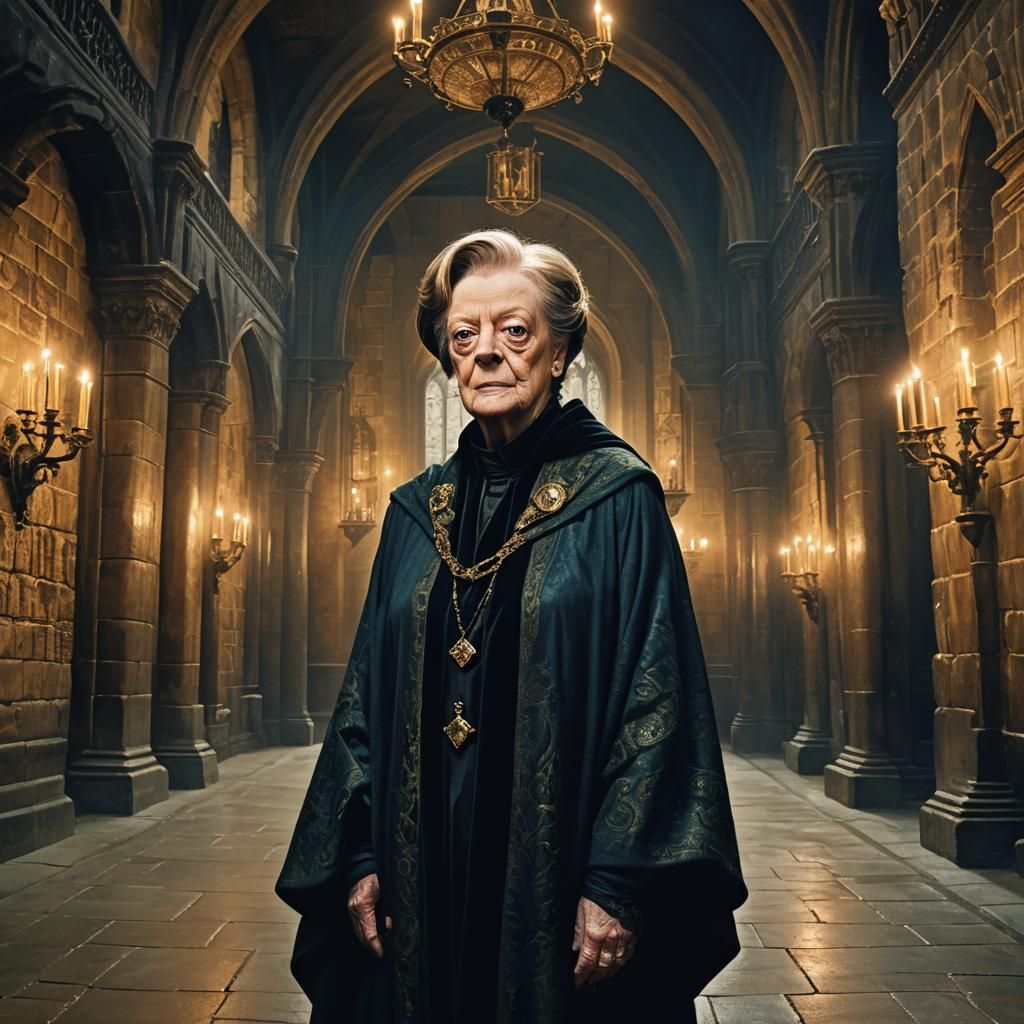 Minerva McGonagall Portrait in Hogwarts, Rembrandt Lighting
