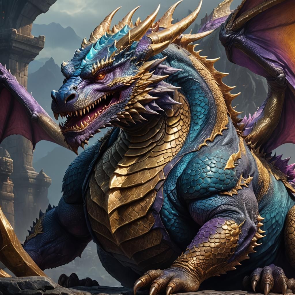 Fantasy Dragon Close-Up in Detailed Concept Art