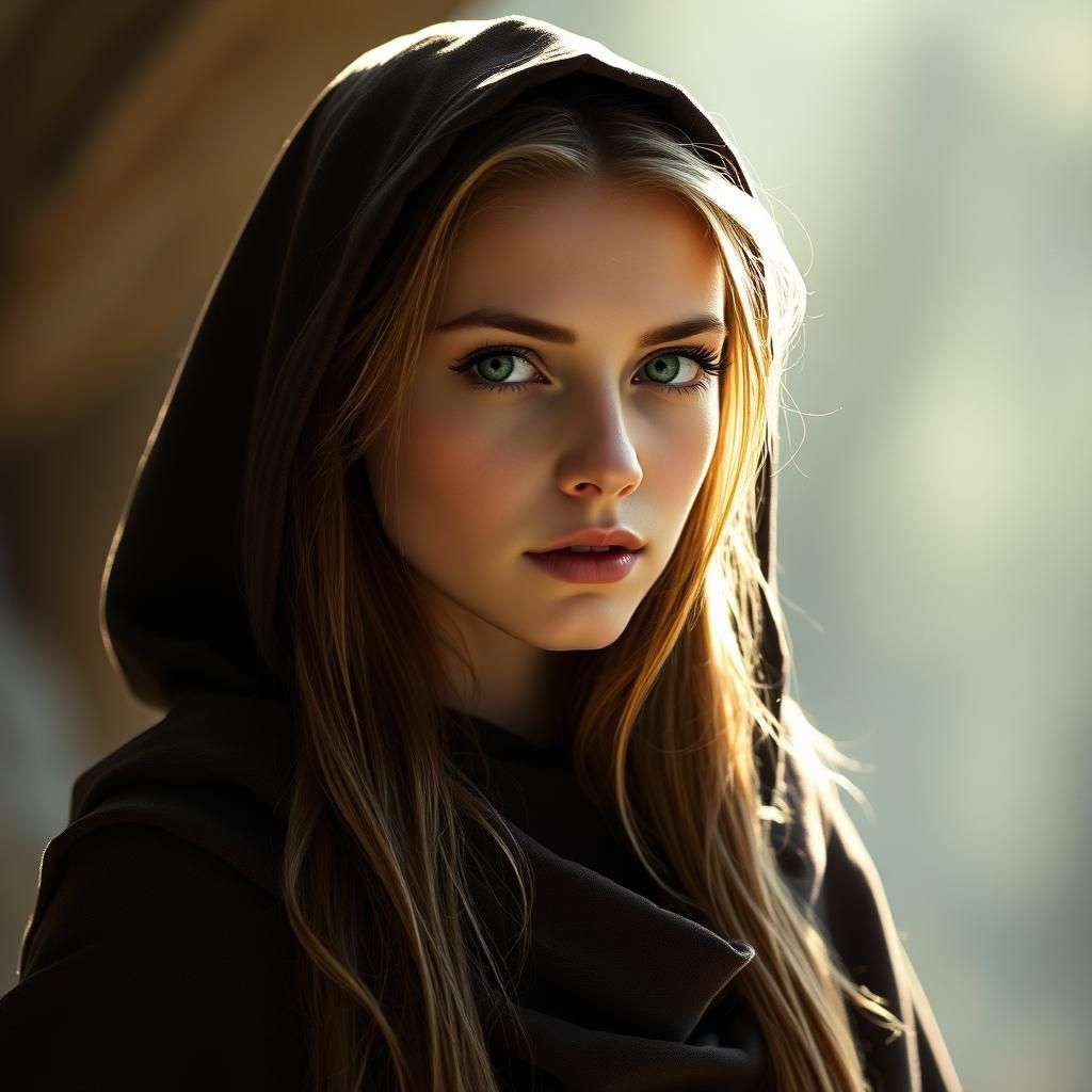 Ethereal Elf Woman in Cinematic Lighting