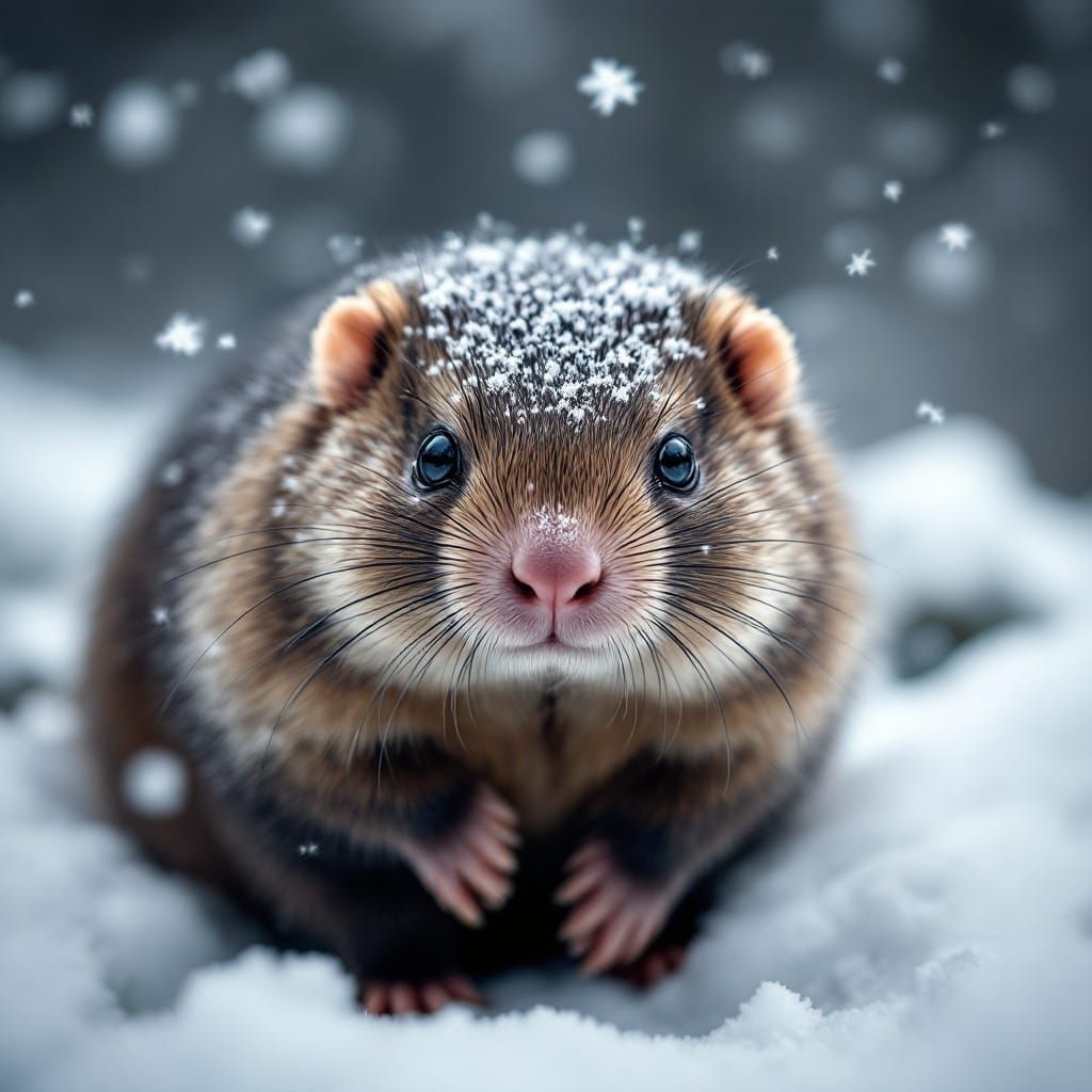 Winter Mole in the Snow