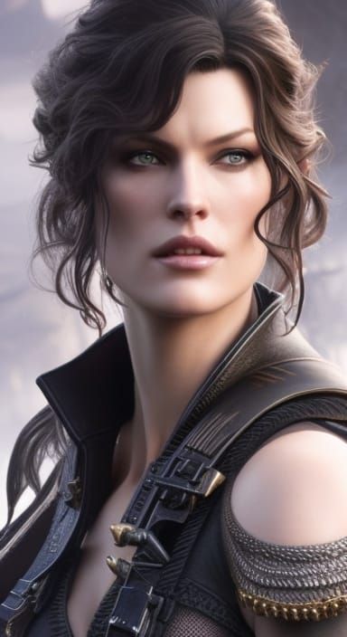 Milla Jovovich as Yennefer in Detailed Armor