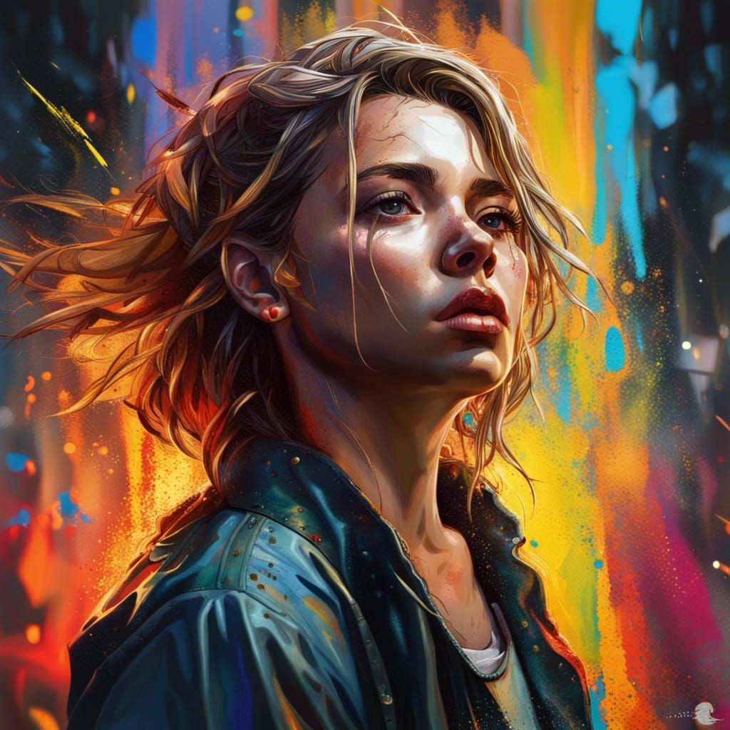 Sad Masterpiece in Hyperrealistic Splash Art Style