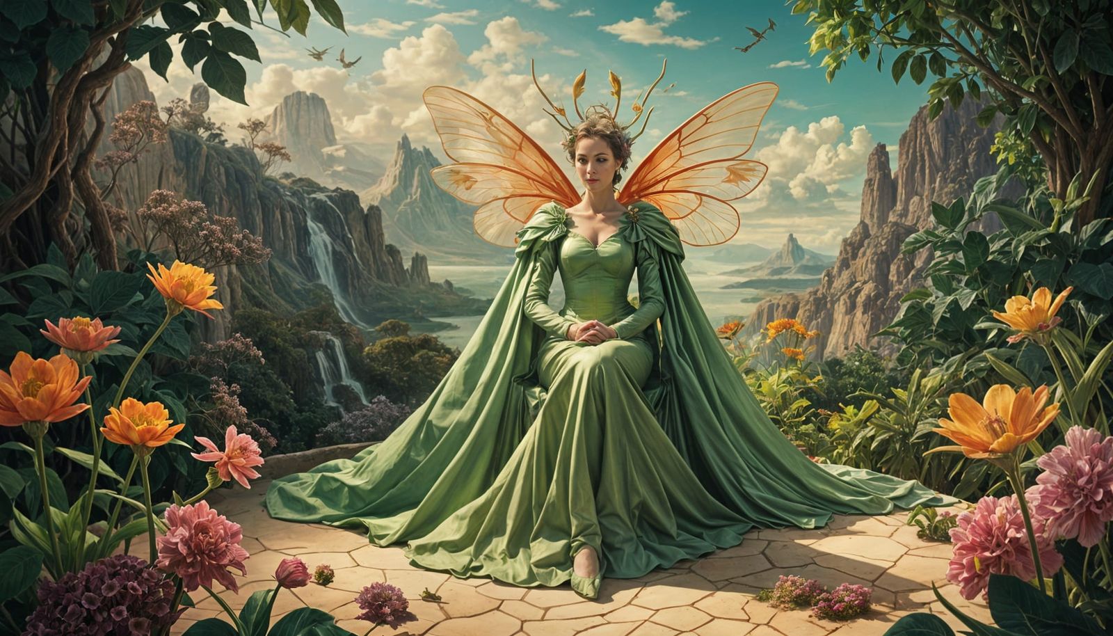 Majestic Garden Insect in Regal Attire