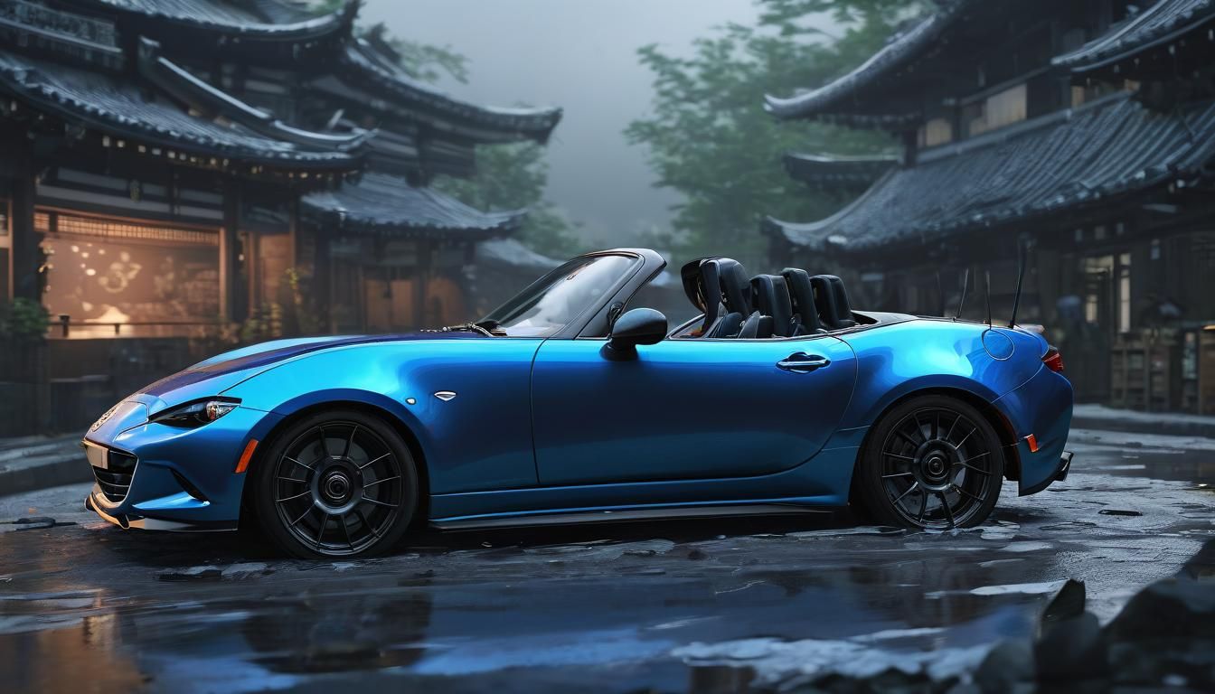 Mazda MX-5 Miata in Detailed Anime Style