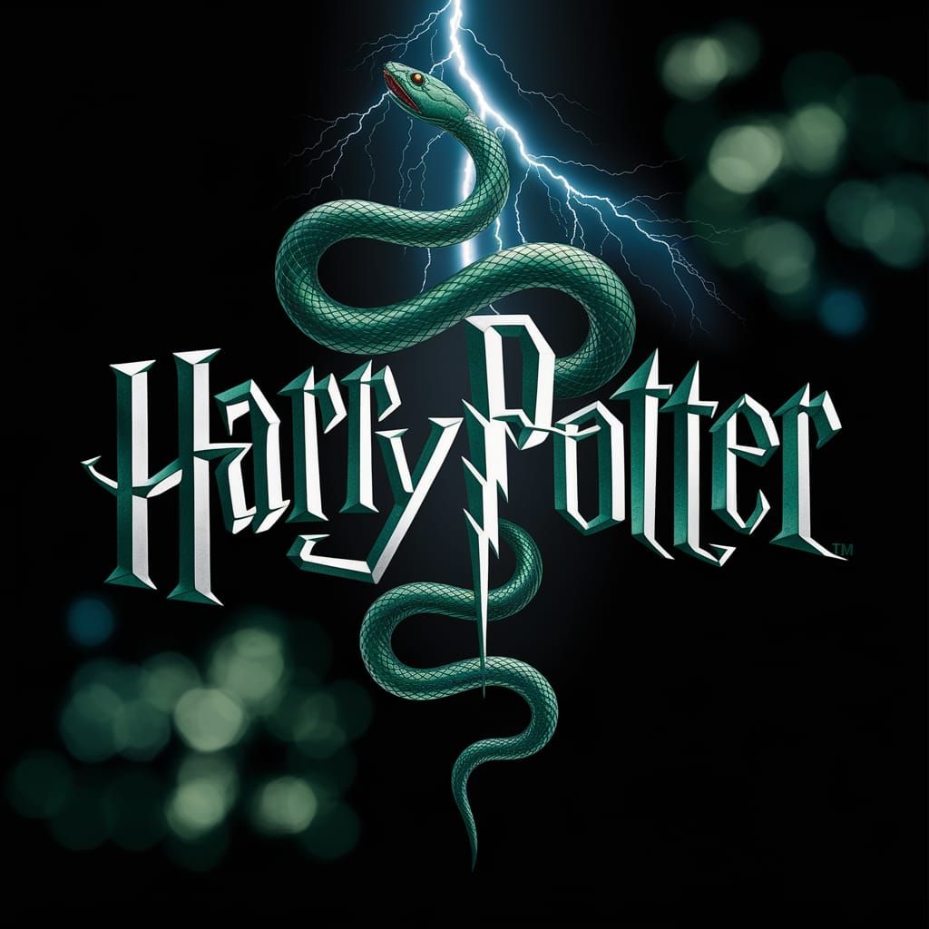 Metallic Snakes Form Harry Potter Logo with Lightning