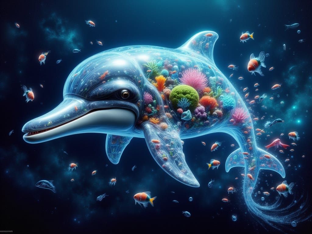 Dolphin in Vibrant Oceanic Style