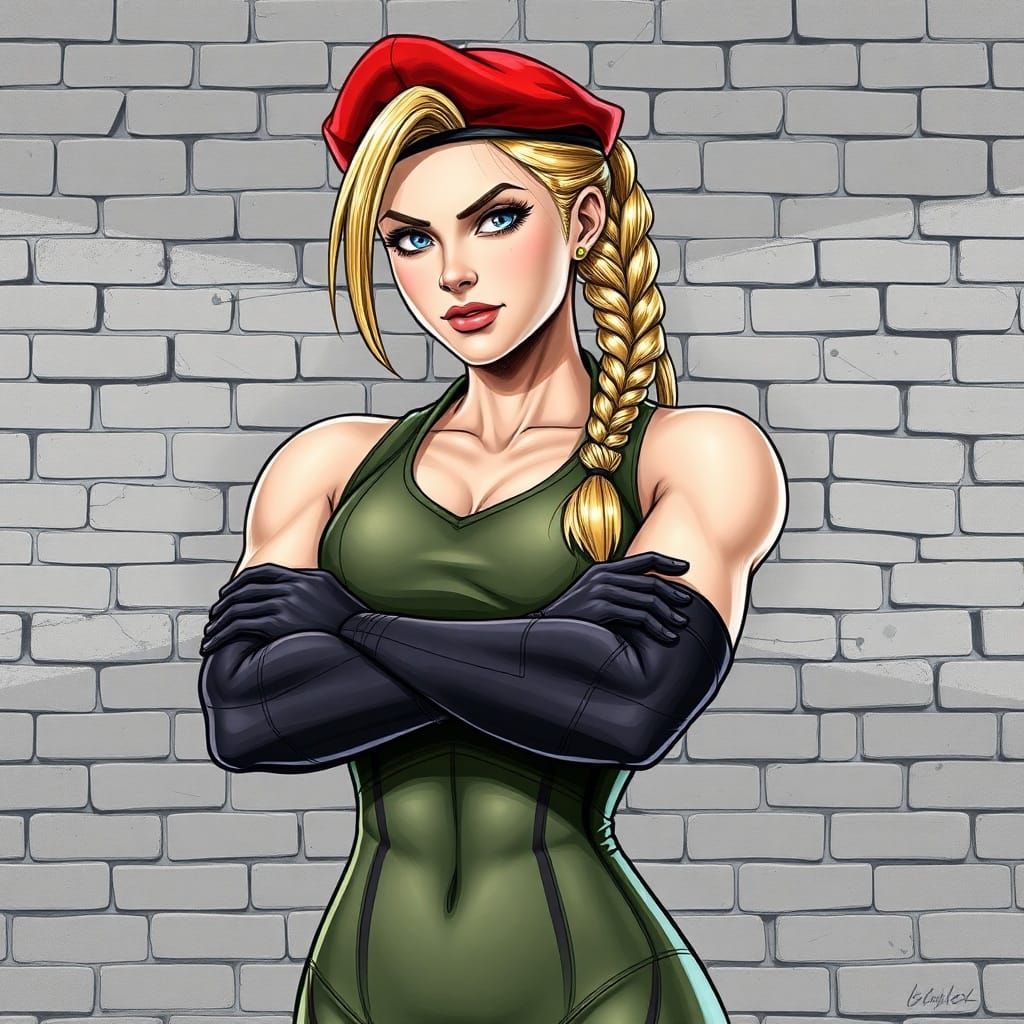 Cammy from Street Fighter in Comic Style Portrait