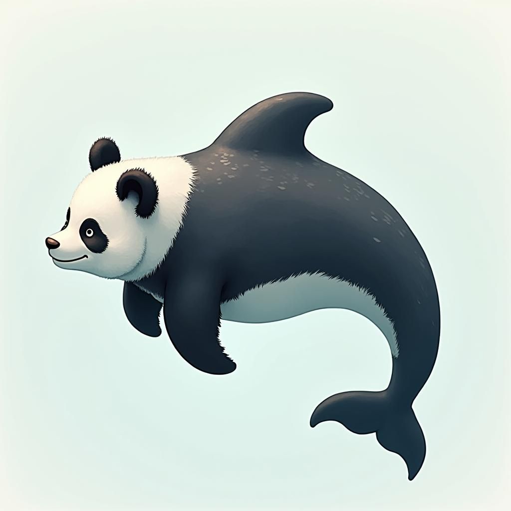 Dolphin Panda Hybrid in Aquatic Environment