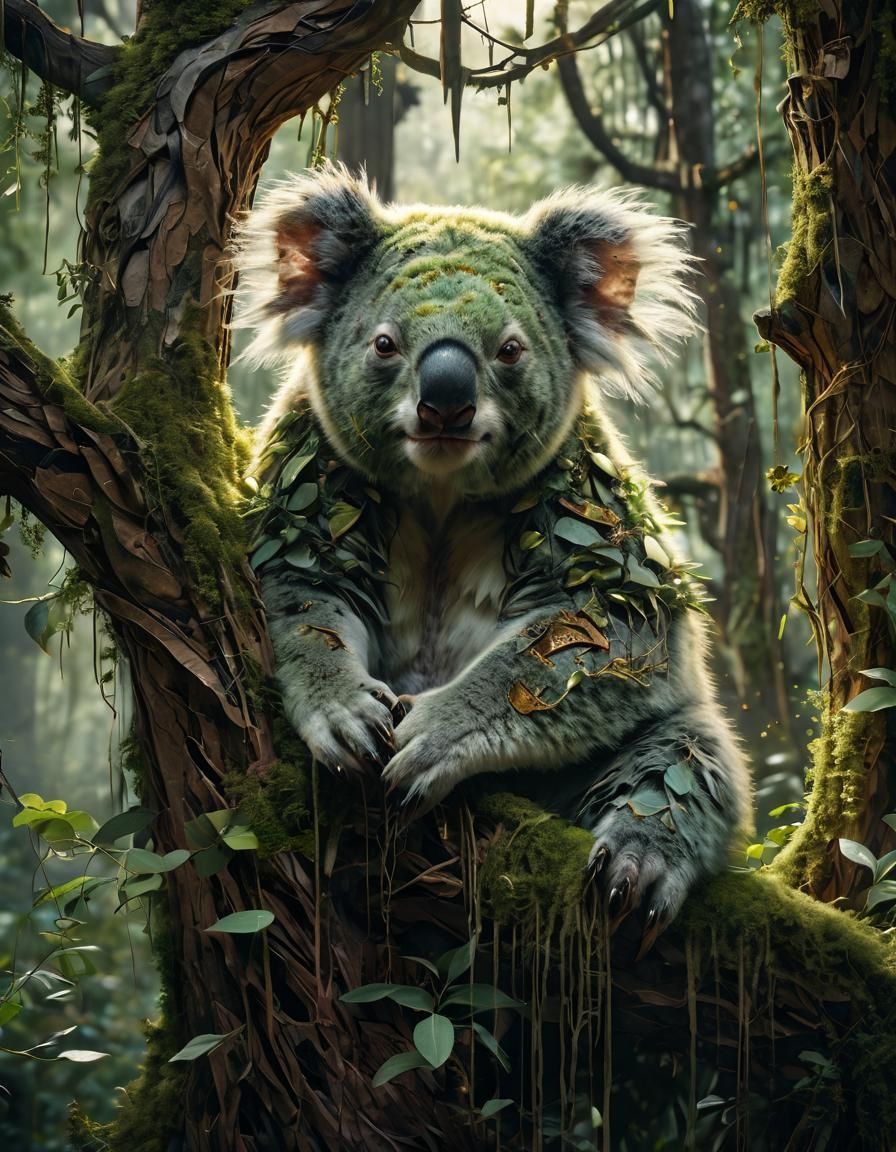 Eucalyptus Koala Deity Presiding Over Sleep Realm