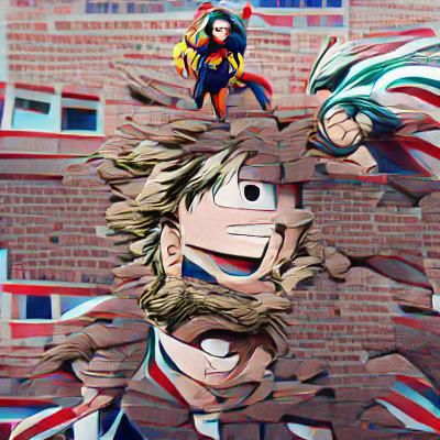 Anime Action Hero in Dynamic Composition