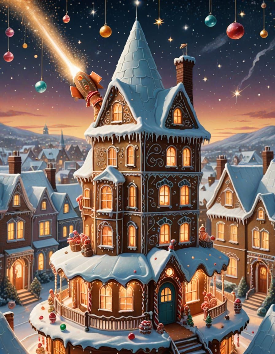 Gingerbread Rocket Launch in Victorian Style