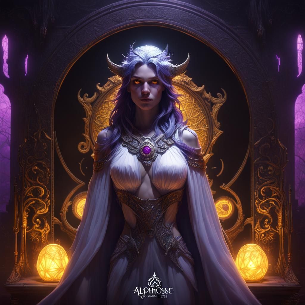 Glowing White Eyes in Dark Abyss, Detailed Art