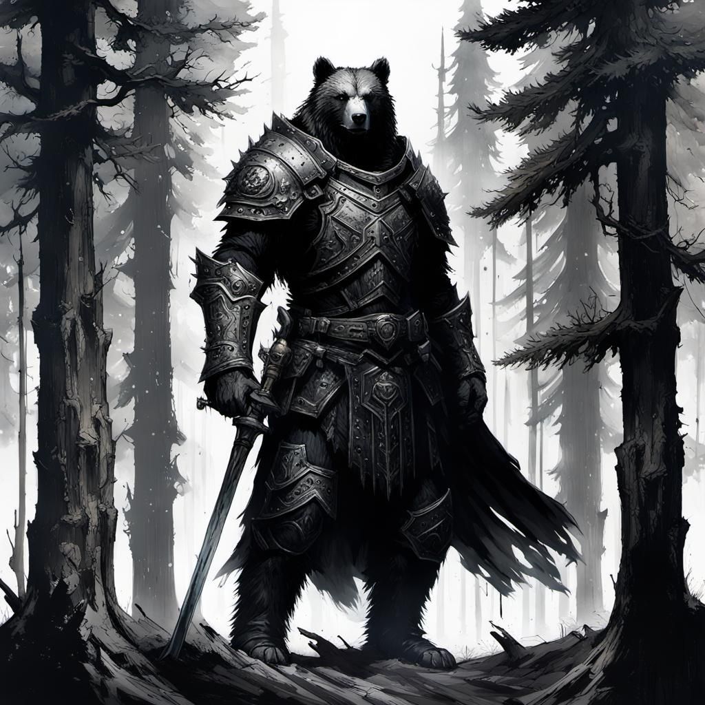Eldritch ManBear Knight in High Gothic Armor
