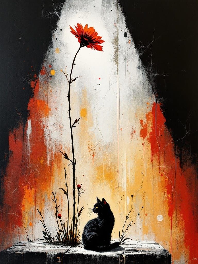 Urban Expressionist Masterpiece with Theatrical Shadows