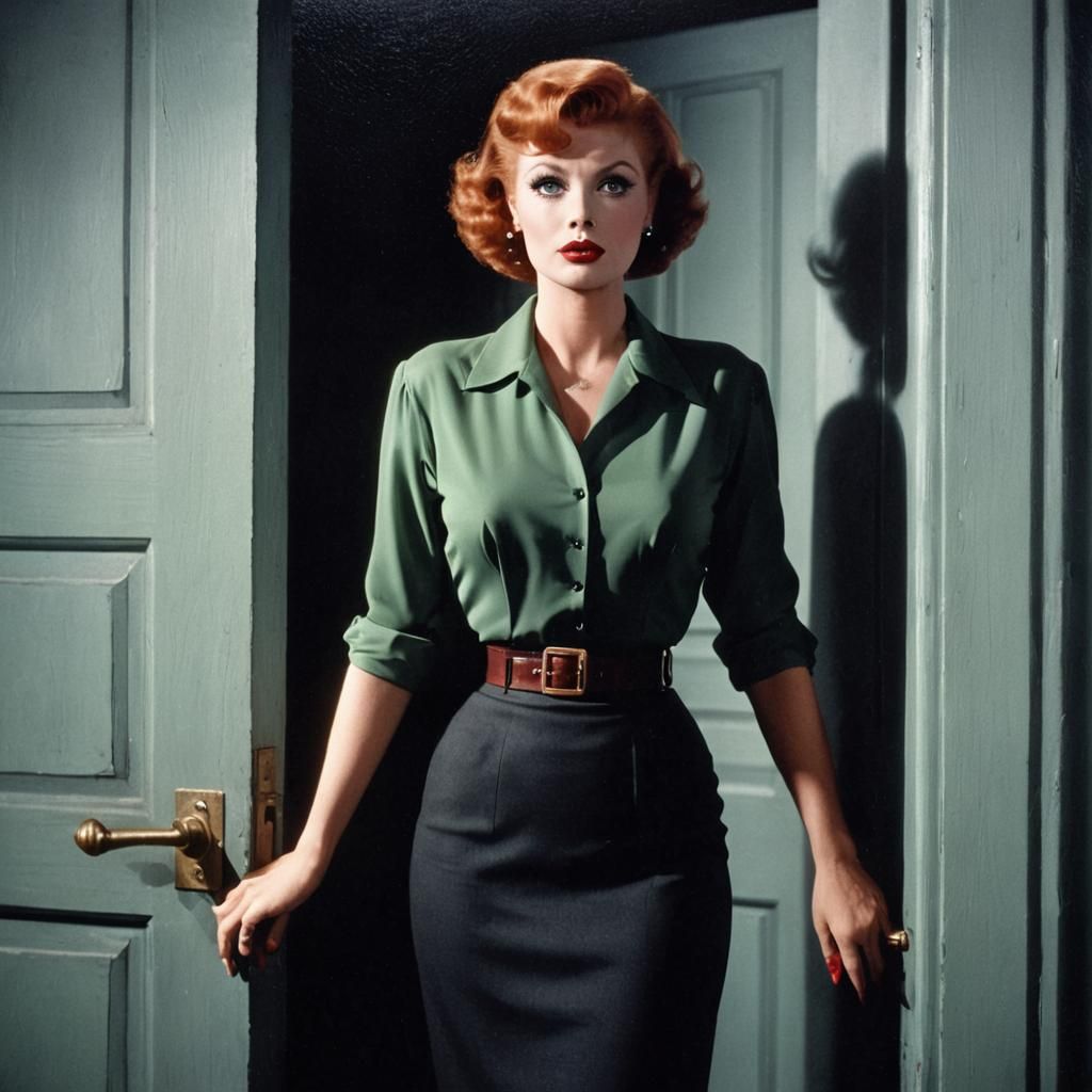 Lucille Ball in Film Noir Style Photograph