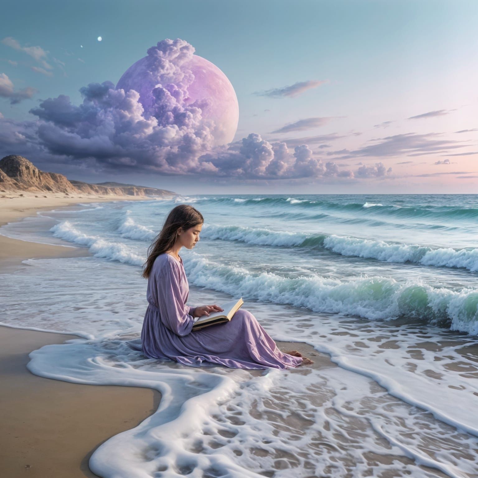 Serenity in a Surreal Beach Scene