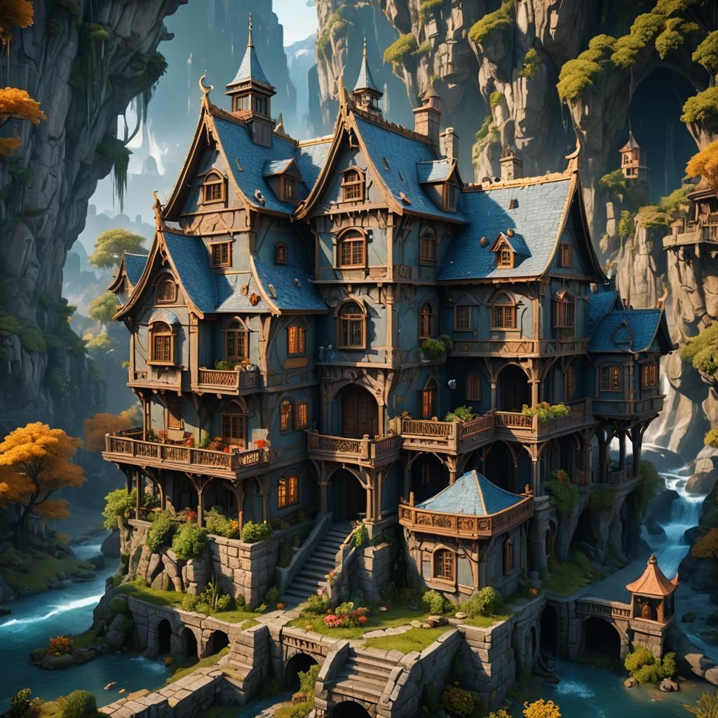 Fantastical House in Detailed Matte Painting