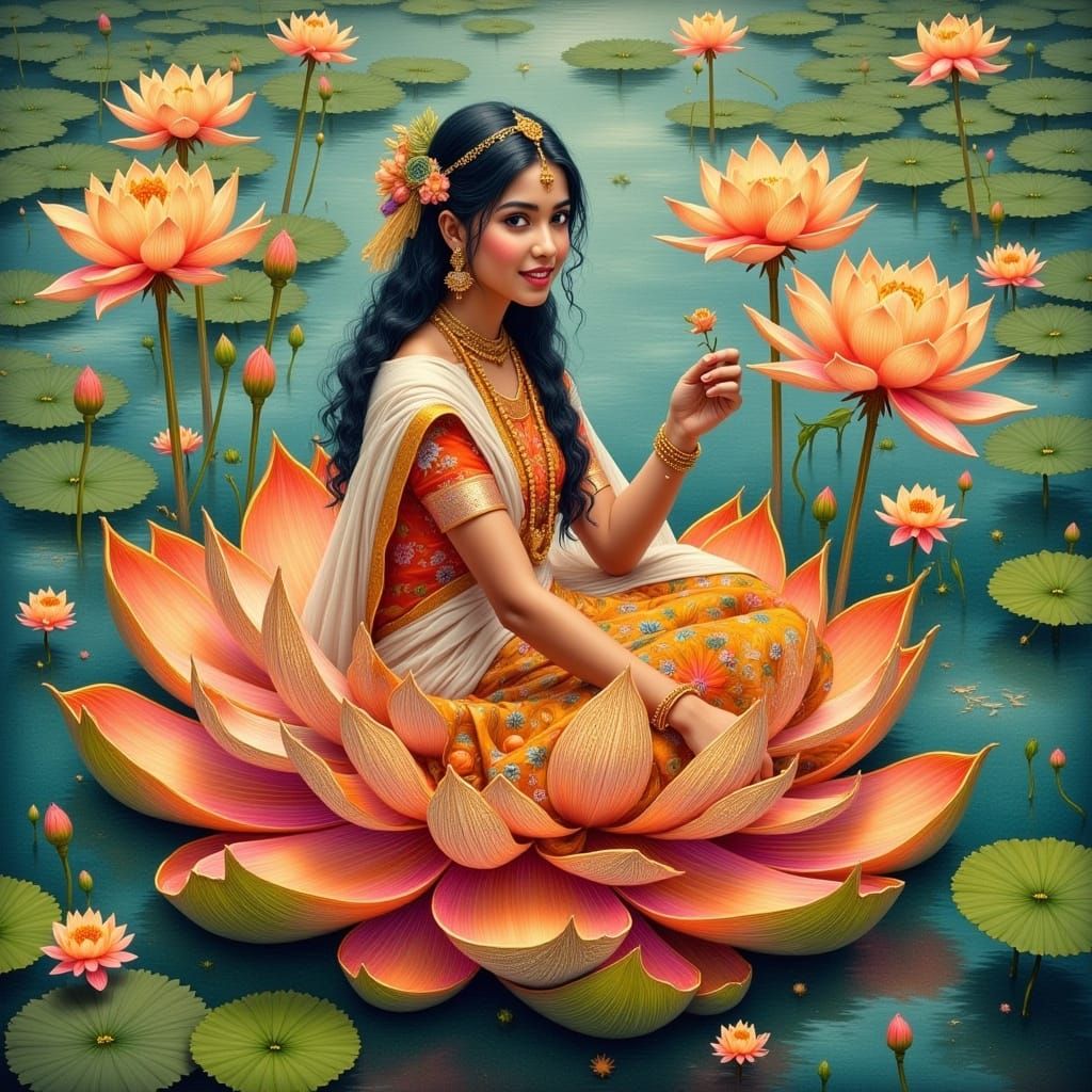 A beautiful young Indian woman enjoys her first trip in a Lotus
