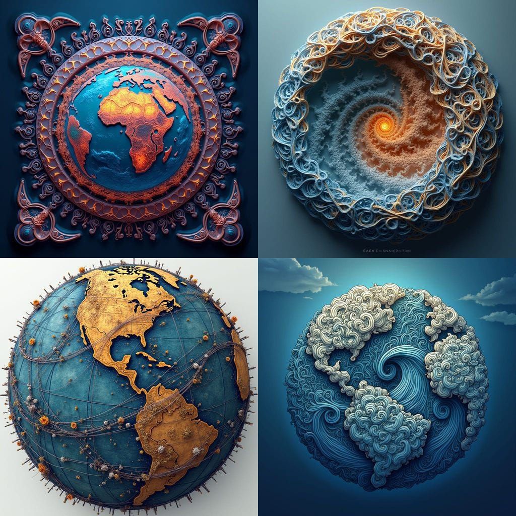 Earthly Fractal Geometry in Vibrant Colors