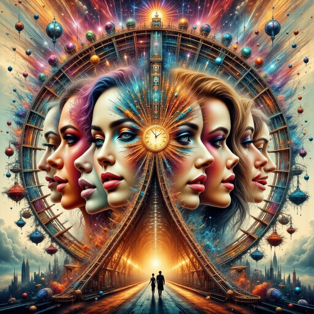 Abstract Women on Ferris Wheel: A Laser Engraving Masterpiec...