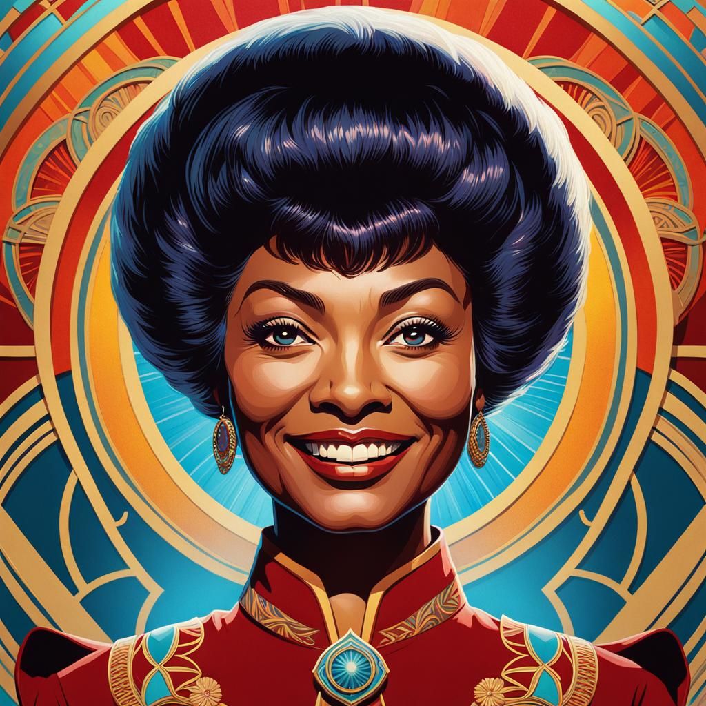Uhura Art Nouveau Portrait in Digital Style