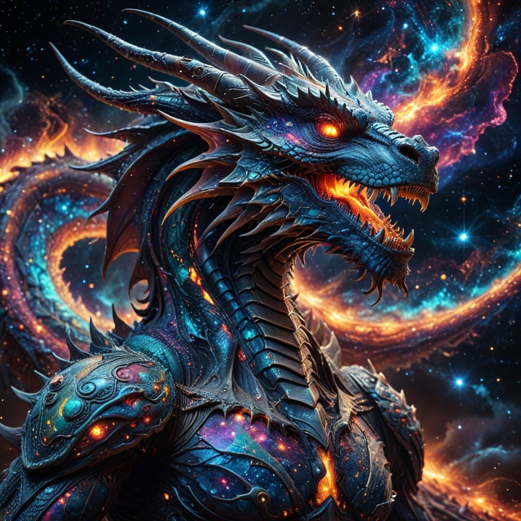 Starlight Dragon Soaring Through the Cosmos