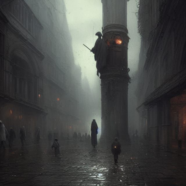 Grieving Mother in Dark Victorian Fantasy Style