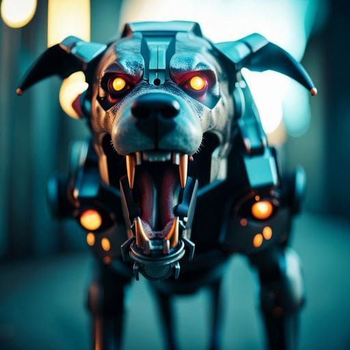 Ferocious Futuristic Robot Hound from Hell