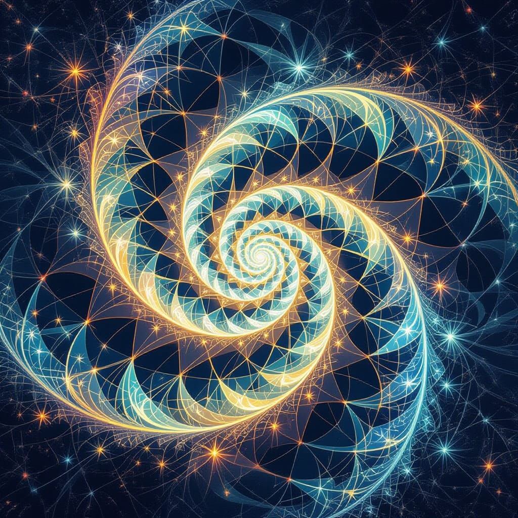 Ethereal Fractal Landscape with Bioluminescent Glow