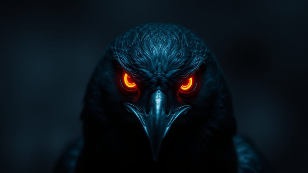 Peregrine Falcon's Soul-Piercing Gaze in Neon